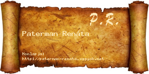 Paterman Renáta névjegykártya